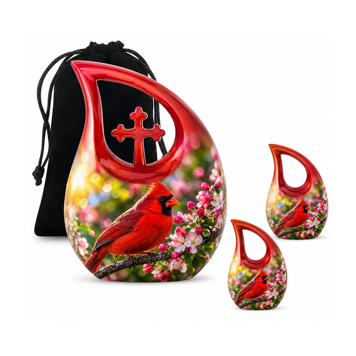 Cardinal Bird Cremation Urn for Ashes