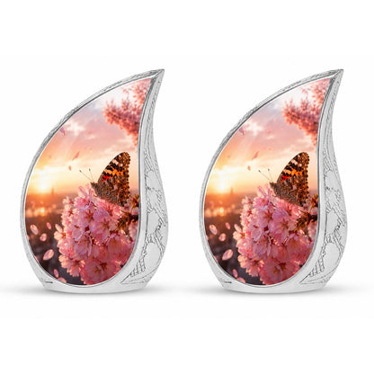 Cherry Blossom Butterfly Cremation Urn for Ashes