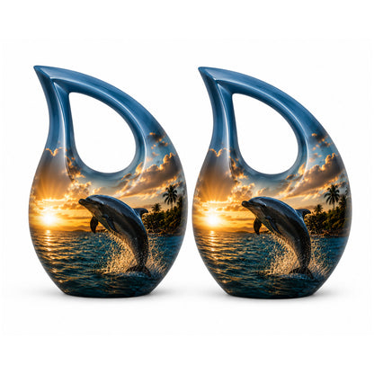 Blue Dolphin Cremation Urn