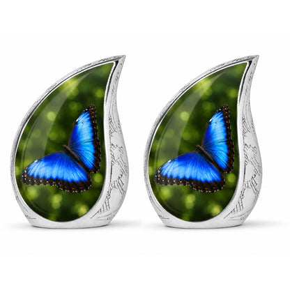 Blue Morpho Butterfly Cremation Urn for Ashes