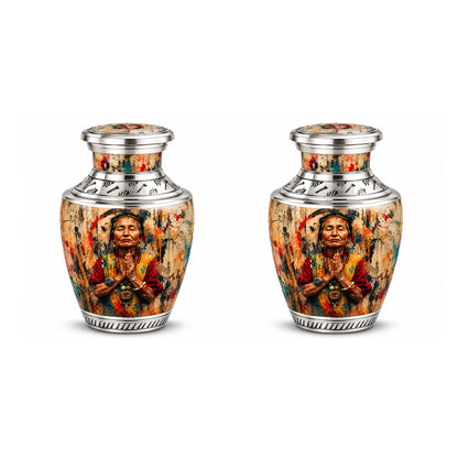 American Elder Women Prayer Cremation Urn for Ashes