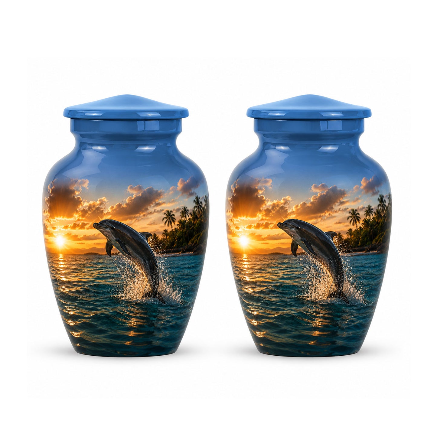Blue Dolphin Cremation Urn