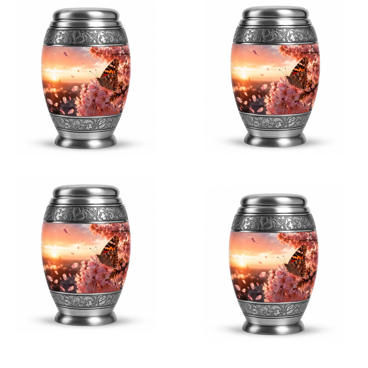 Cherry Blossom Butterfly Cremation Urn for Ashes