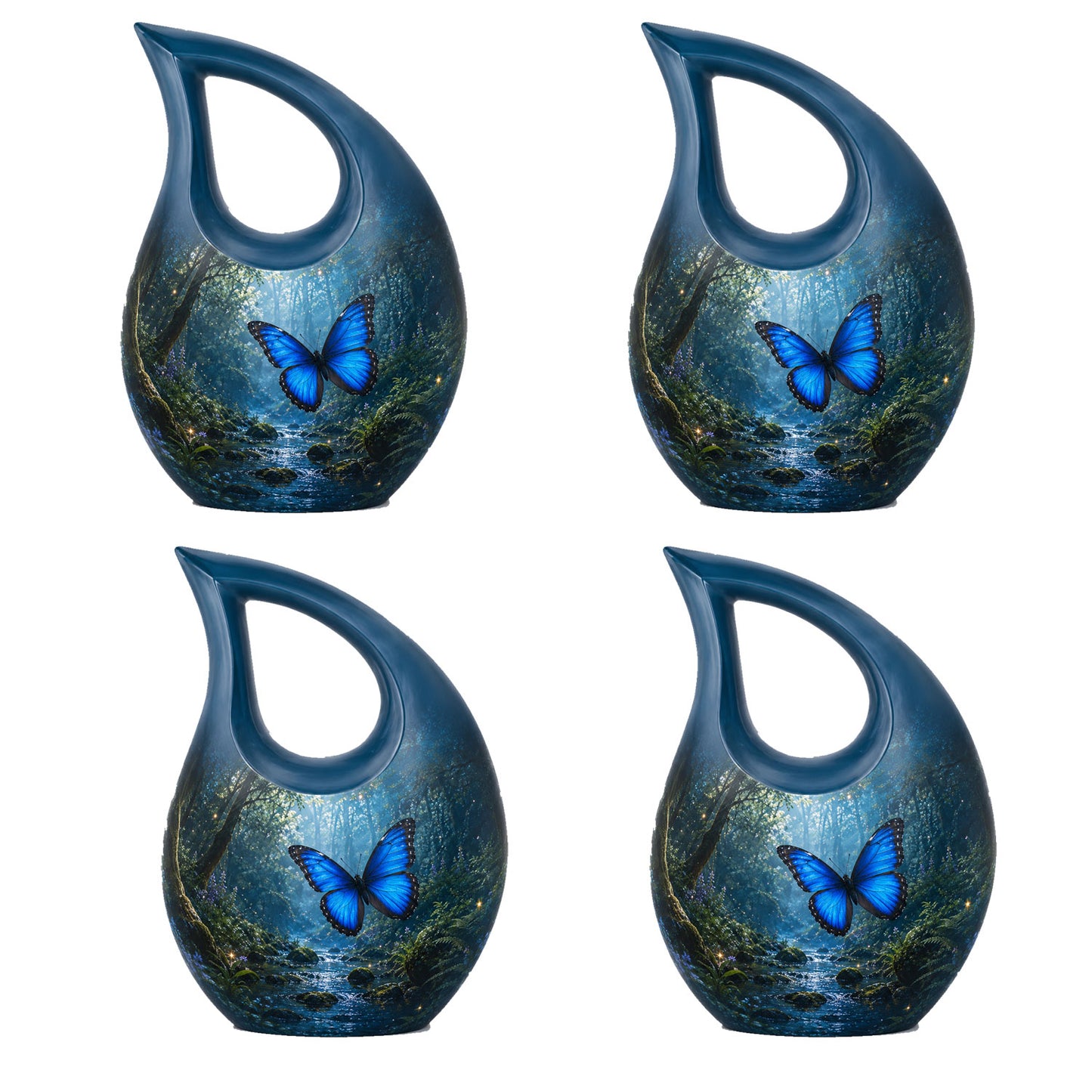 Blue Butterfly Cremation Urn for Ashes