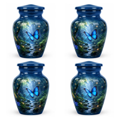 Blue Butterfly Cremation Urn for Ashes