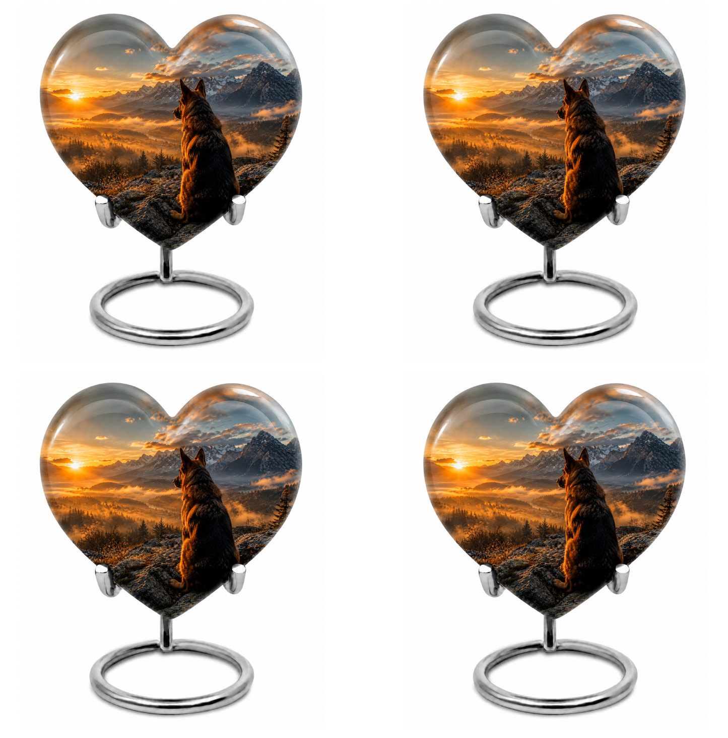 Mountain Sunset View Wolf Cremation Urn