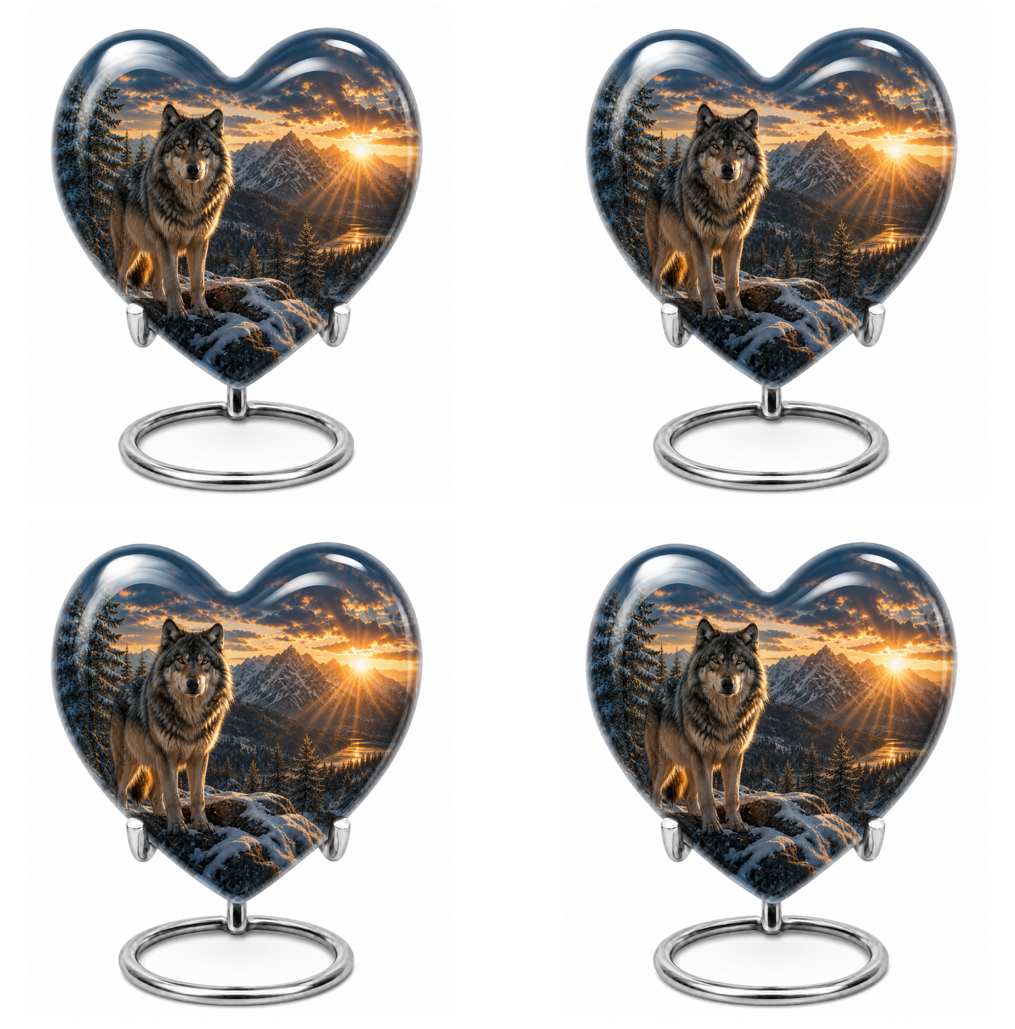 Snow Mountain Wolf Cremation Urn for Human Ashes