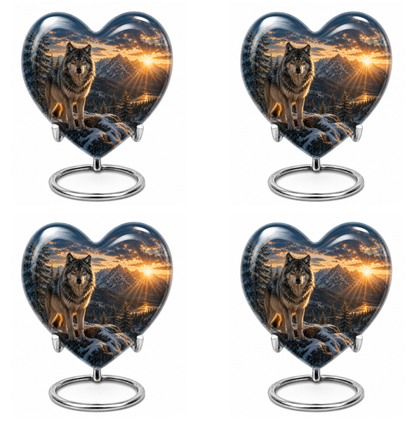 Snow Mountain Wolf Cremation Urn for Human Ashes
