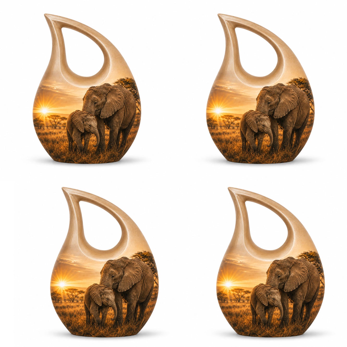 Elephant Family Cremation Urn For Ashes
