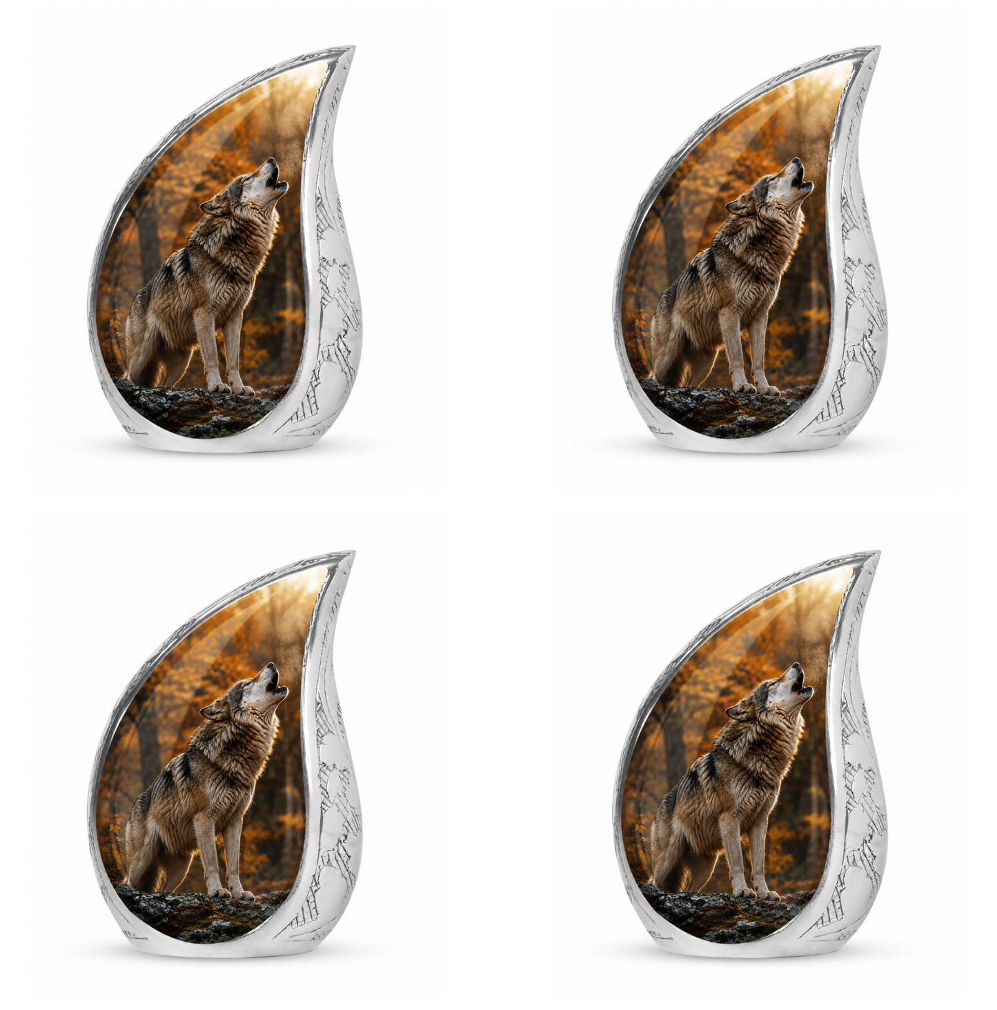 Howling Wolf Cremation Urn for Human Ashes