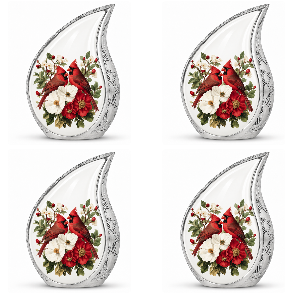Red Cardinal Couple Urn for Ashes