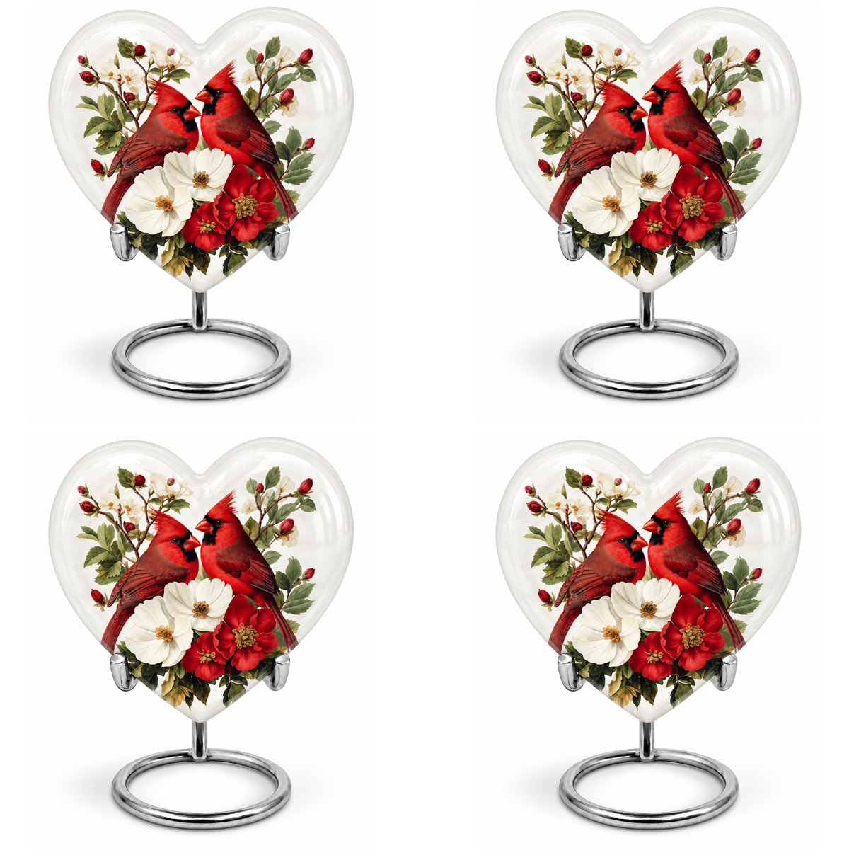 Red Cardinal Couple Urn for Ashes