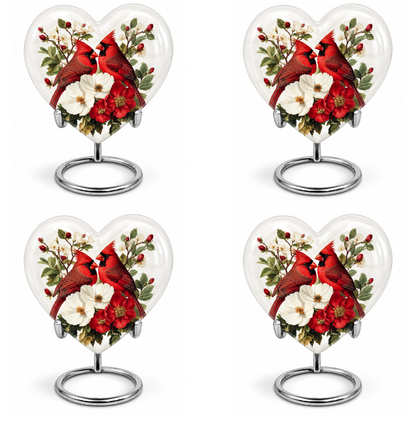 Red Cardinal Couple Urn for Ashes
