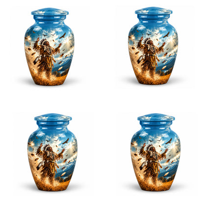 American Chief Eagle Feathers Cremation Urn for Ashes