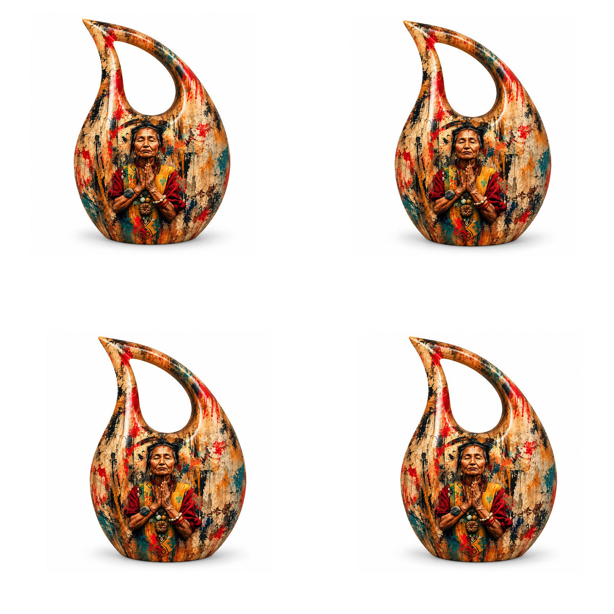 American Elder Women Prayer Cremation Urn for Ashes