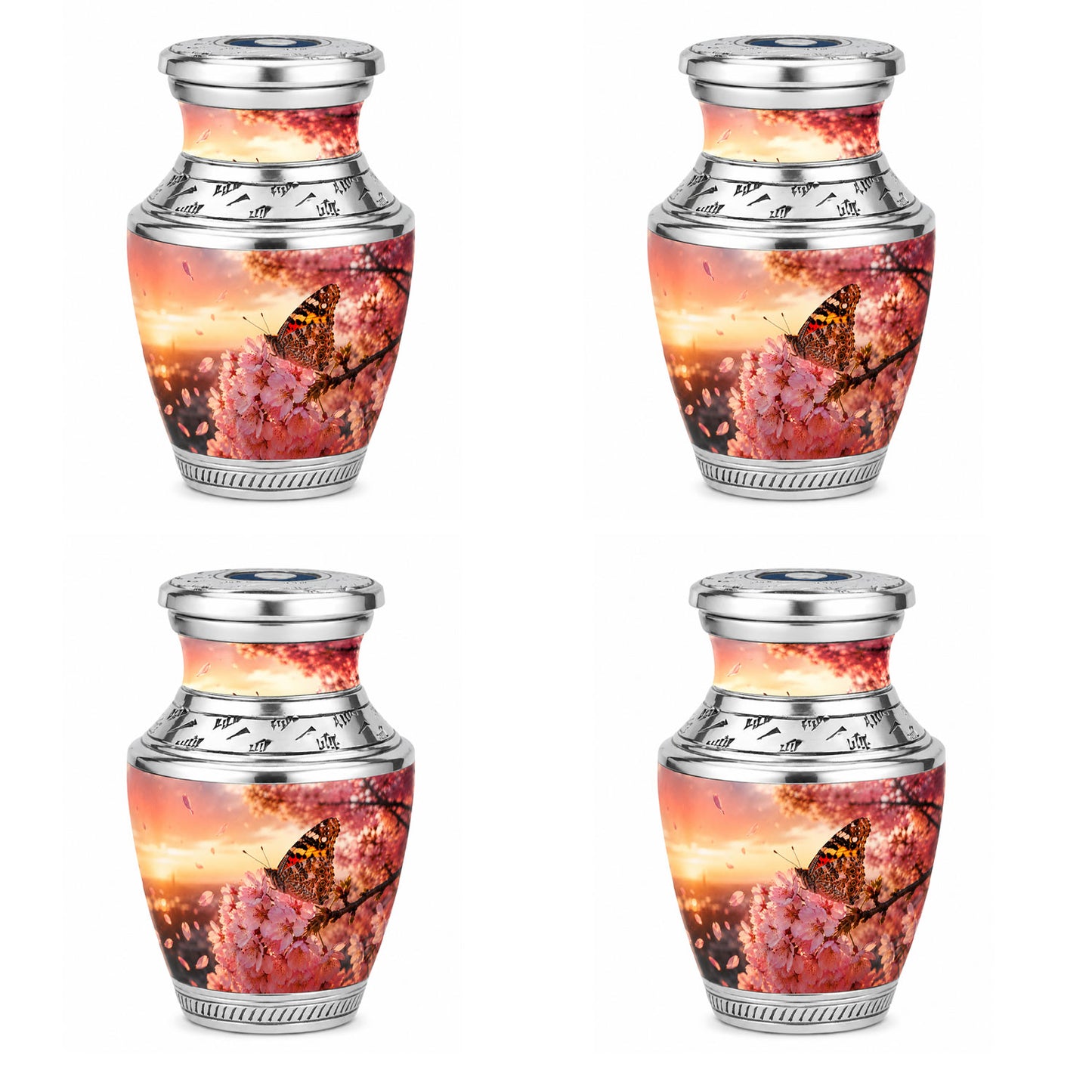 Cherry Blossom Butterfly Cremation Urn for Ashes