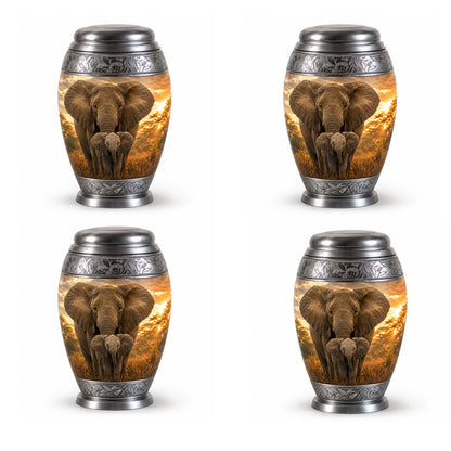 Baby Calf & Mother Elephant Cremation Urn For Ashes