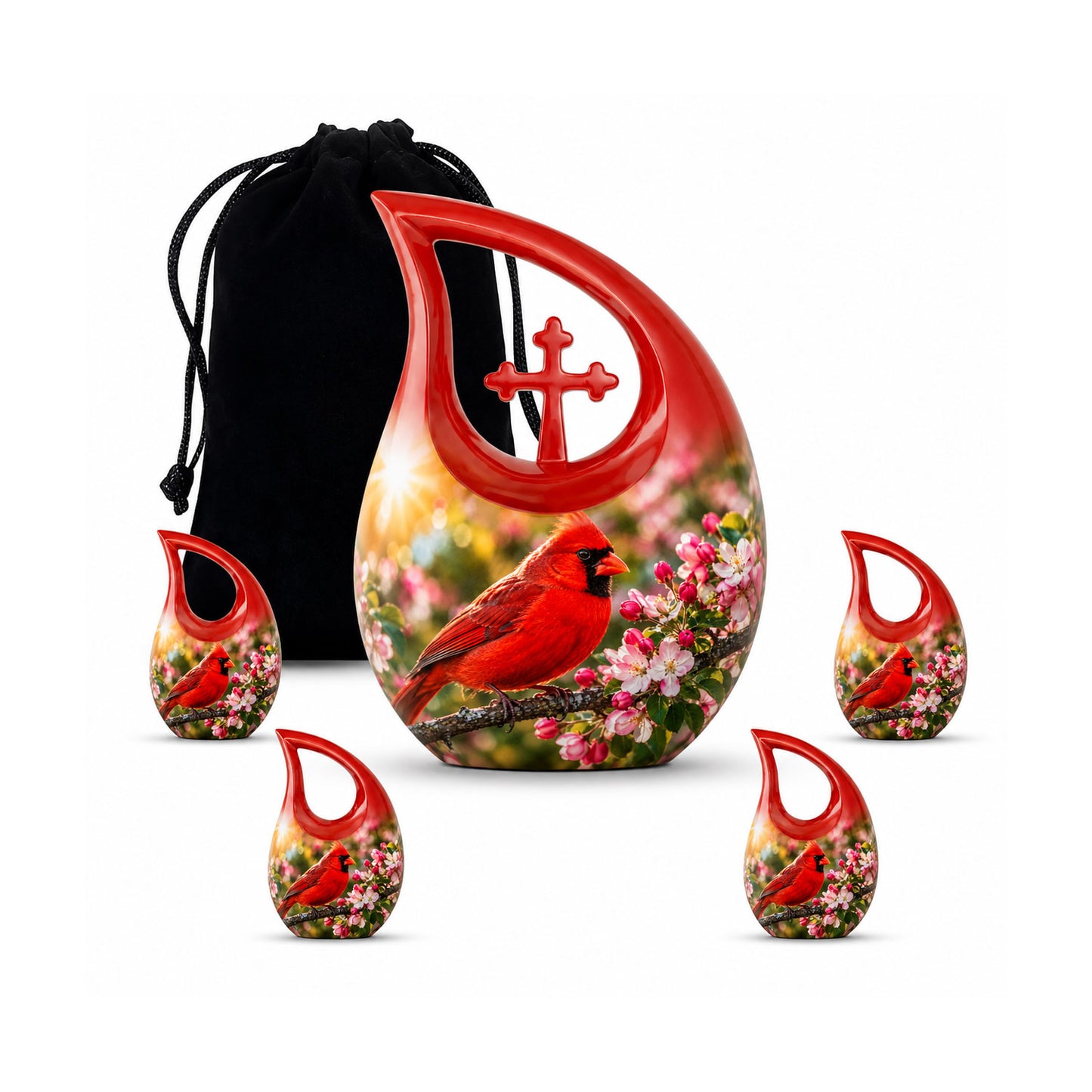 Cardinal Bird Cremation Urn for Ashes