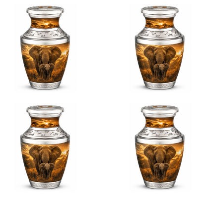 Baby Calf & Mother Elephant Cremation Urn For Ashes