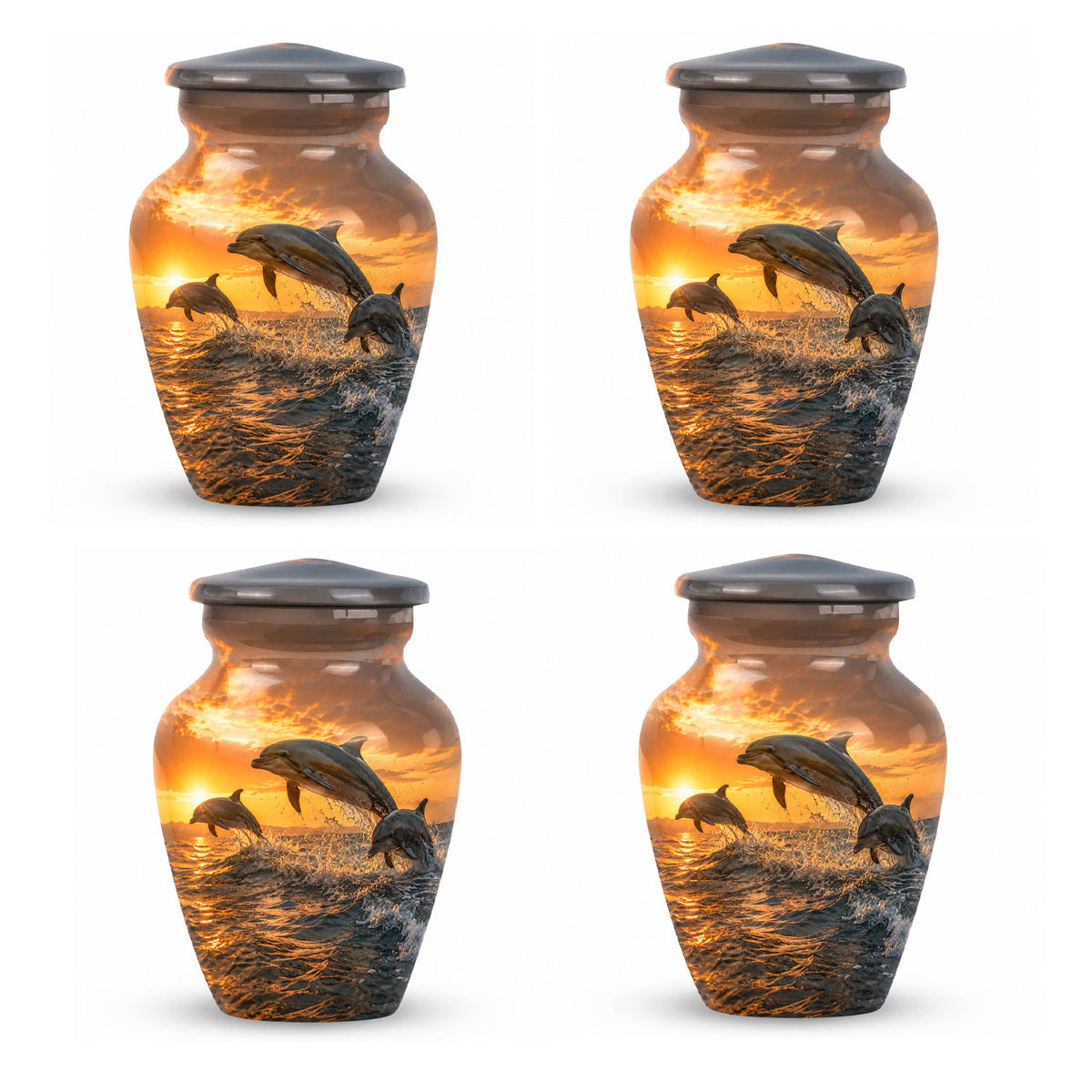 Oceanic Dolphin Family Cremation Urn