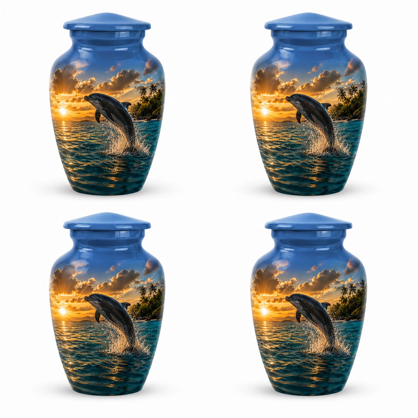 Blue Dolphin Cremation Urn