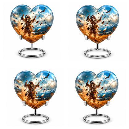 American Chief Eagle Feathers Cremation Urn for Ashes