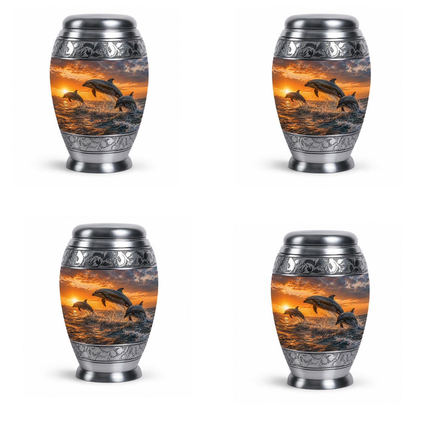 Oceanic Dolphin Family Cremation Urn