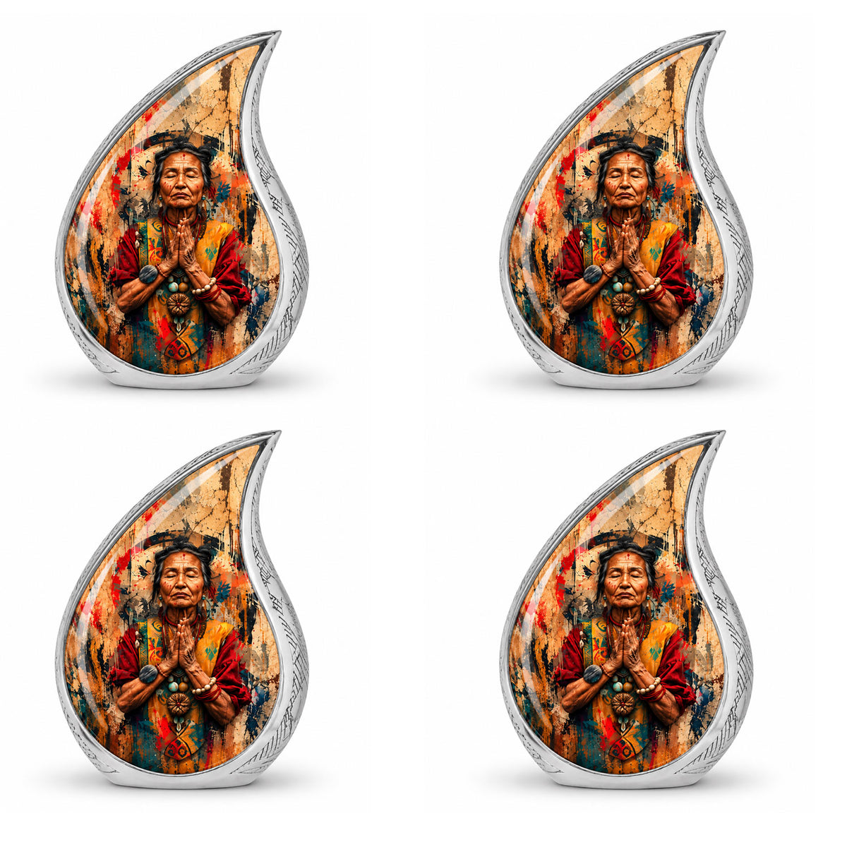 American Elder Women Prayer Cremation Urn for Ashes