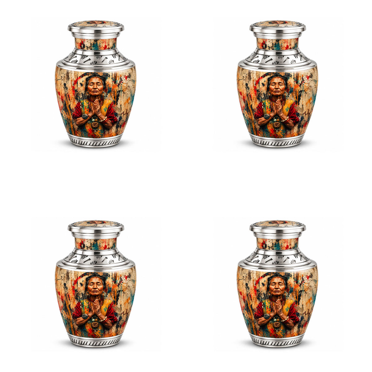American Elder Women Prayer Cremation Urn for Ashes