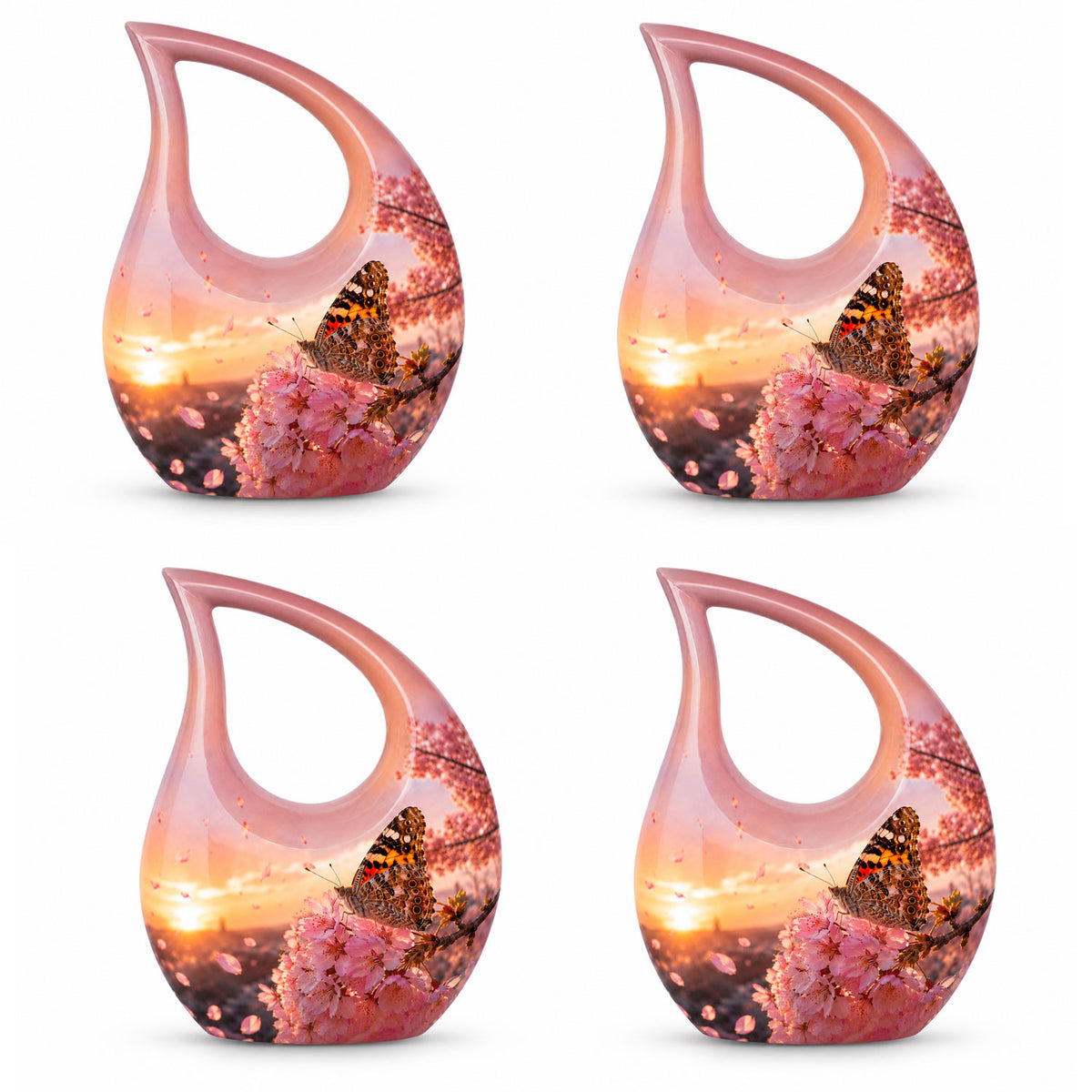 Cherry Blossom Butterfly Cremation Urn for Ashes