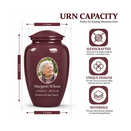 Custom Cremation Urn – Classic Burgundy Urn for Human Ashes