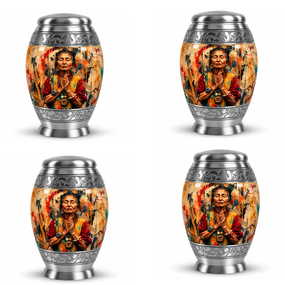 American Elder Women Prayer Cremation Urn for Ashes
