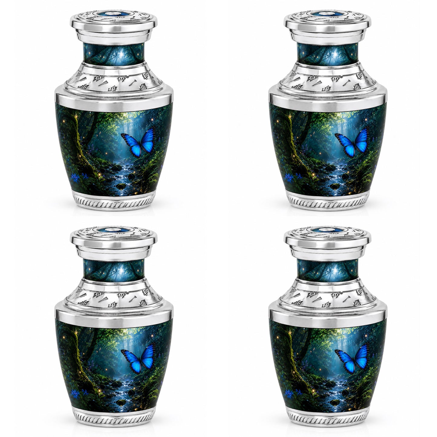 Blue Butterfly Cremation Urn for Ashes