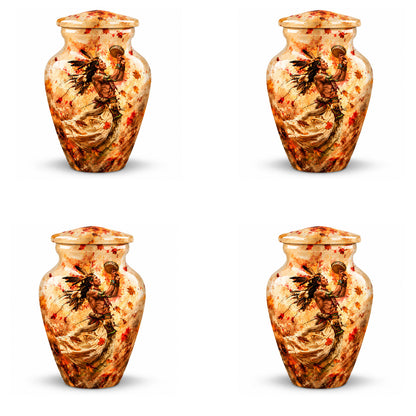 Native American Dancer Autumn Leaves Cremation Urn