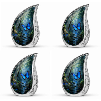 Blue Butterfly Cremation Urn for Ashes