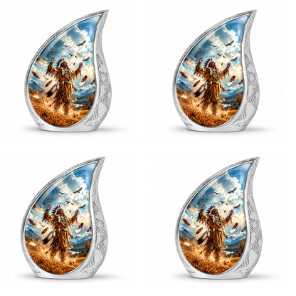 American Chief Eagle Feathers Cremation Urn for Ashes