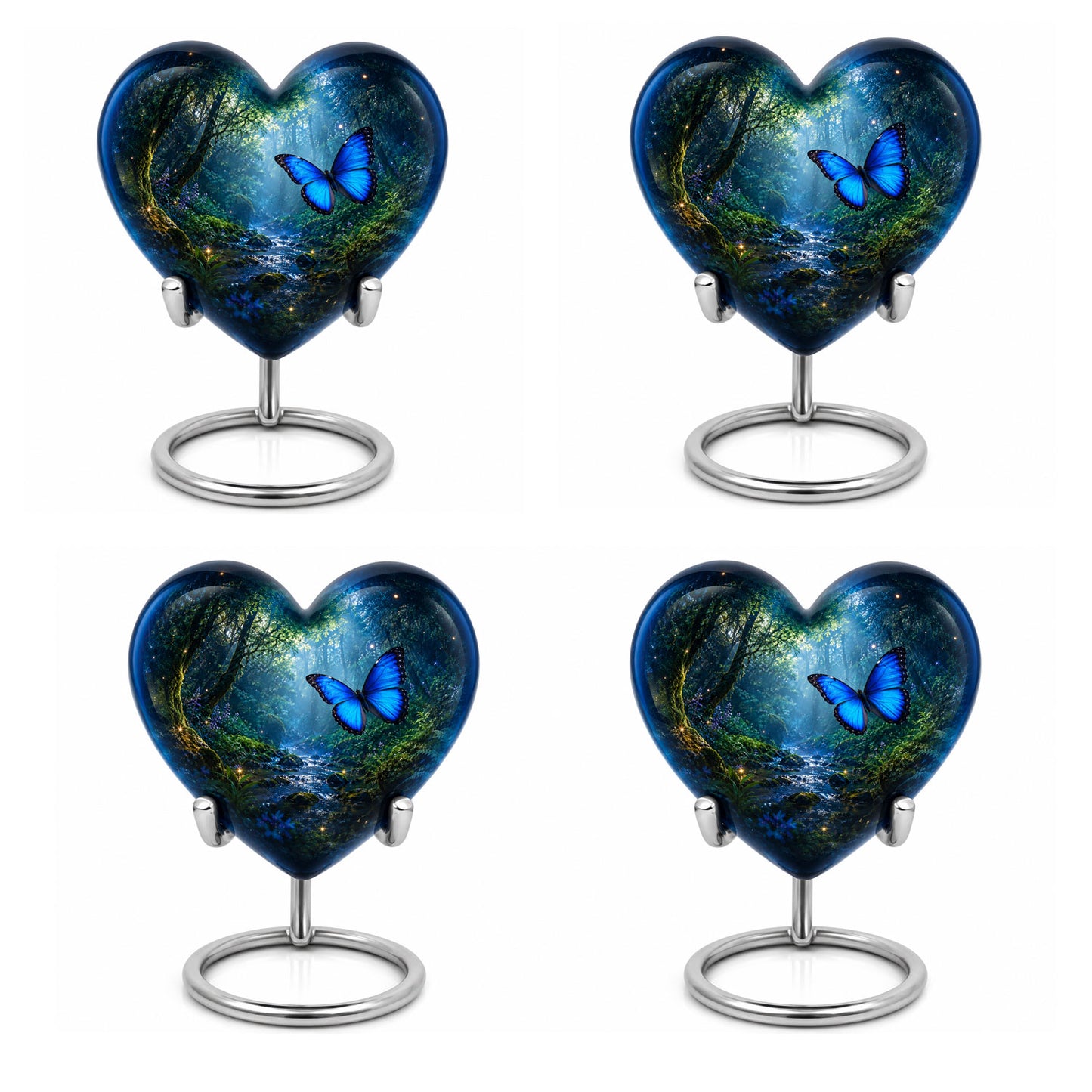 Blue Butterfly Cremation Urn for Ashes