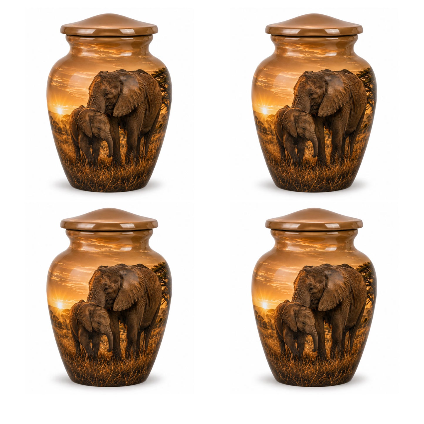 Elephant Family Cremation Urn For Ashes