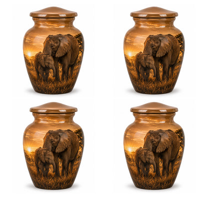 Elephant Family Cremation Urn For Ashes