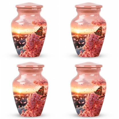 Cherry Blossom Butterfly Cremation Urn for Ashes