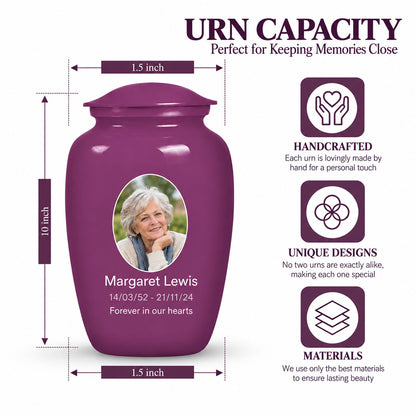 Personalized Cremation Urn – Classic Purple Urn for Ashes