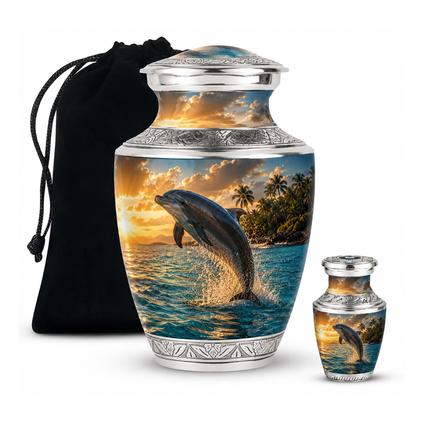 Blue Dolphin Cremation Urn