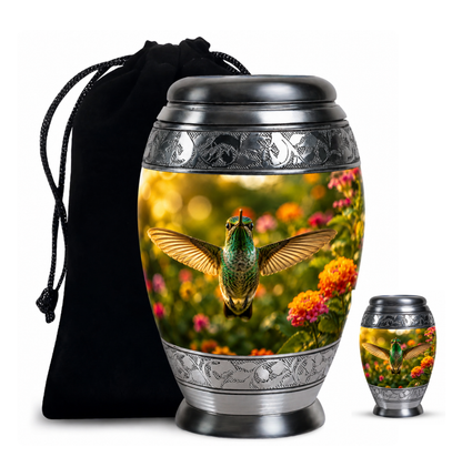 Flying Hummingbird Cremation Urn For Ashes