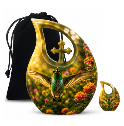 Flying Hummingbird Cremation Urn For Ashes