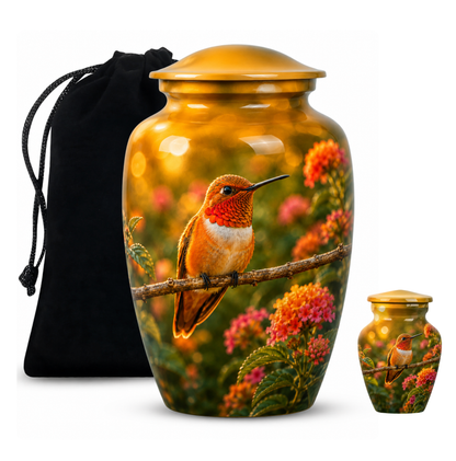 Rufous Hummingbird Cremation Urn For Ashes