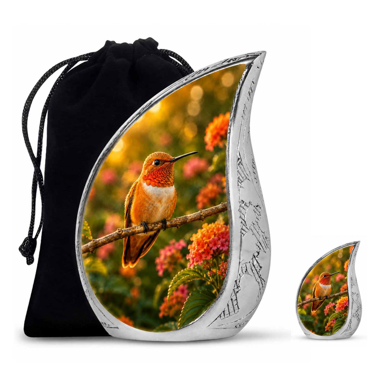Rufous Hummingbird Cremation Urn For Ashes
