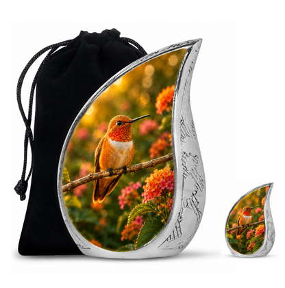 Rufous Hummingbird Cremation Urn For Ashes