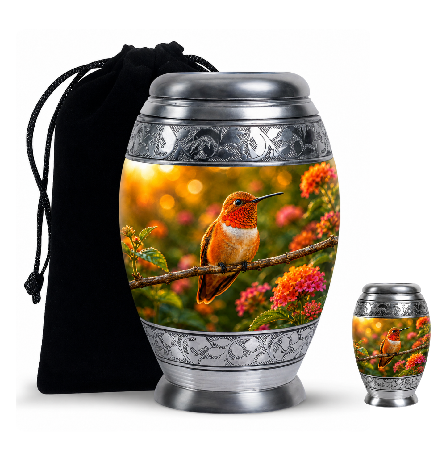 Rufous Hummingbird Cremation Urn For Ashes