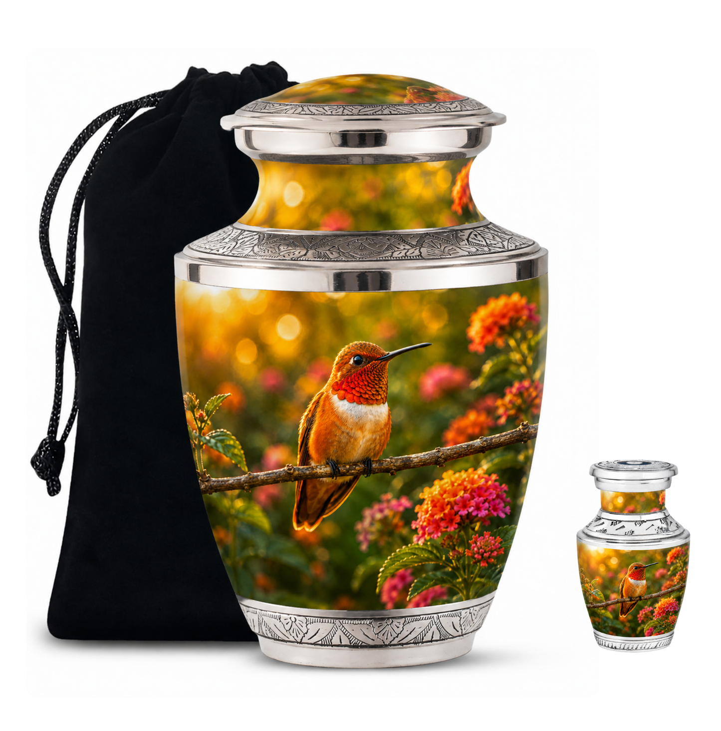 Rufous Hummingbird Cremation Urn For Ashes