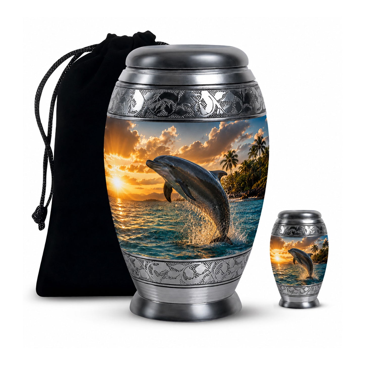 Blue Dolphin Cremation Urn
